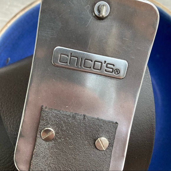 Chico’s Hammered Metal Buckle Belt 38” - Picture 2 of 12